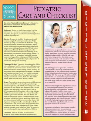 cover image of Pediatric Care and Checklist